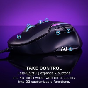 Turtle Beach Kone II - Mouse ergonomic pentru jocuri RGB, senzor optic 26K DPI, comutatoare optice Click Life 100M, 23 de functii programabile, rotita de derulare 4D, negru - Img 16