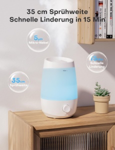 Umidificator AROEVE, 2.5L, 250 mlh, Alb - Img 3