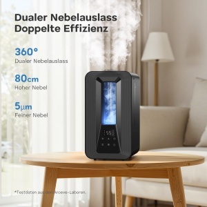 Umidificator AROEVE 5L cu Aroma Diffuser, 300 mlh, 25 dB, Nocturn - Img 2