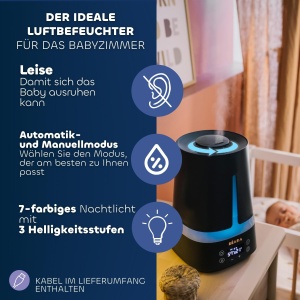 Umidificator BEABA Zen Air 4L 27 ore autonomie lumini de noapte albastru - Img 4