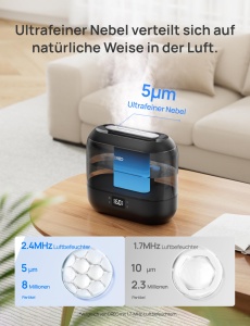 Umidificator inteligent Dreo 4L cu difuzor de uleiuri esentiale functie silentioasa si control prin aplicatie - Img 6