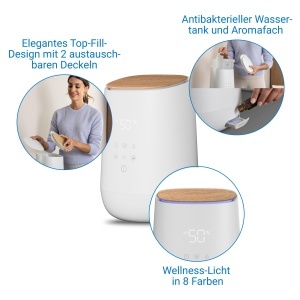 Umidificator si difuzor aroma Medisana AH 680 ultrasunete cu timer si mod somn - Img 4