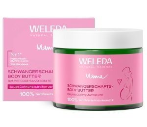 Unt pentru corp Weleda Mama 150ml, vegan, hidratant, pentru prevenirea vergeturilor