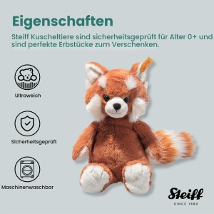 Ursulet de plus Steiff Benji Roter Panda 28cm, rotbraun, Ginger - Img 3