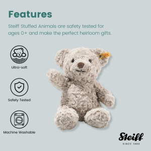Ursulet de Plus Steiff Honey 28 cm, Culoare Gri, Moale si Cuddly - Img 3