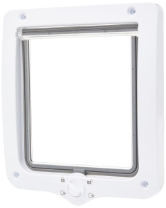 Usa pentru pisici TRIXIE 4-Wege XXL cu tunel, 24x28 cm, alba