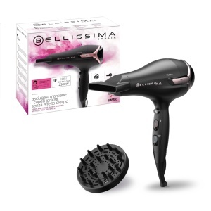 Uscator de par Bellissima K9 2300 W, Ioni, 8 combinatii de aer, pentru par cret