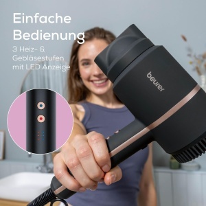 Uscator de par Beurer HC 35, 1600-2000 W, cu functie ionica, negru - Img 3