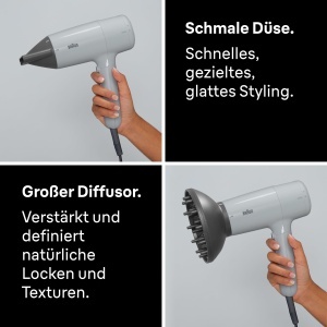 Uscator de par Braun HD2.35, 2200 W, cu difuzor si 3 temperaturi, gri - Img 5