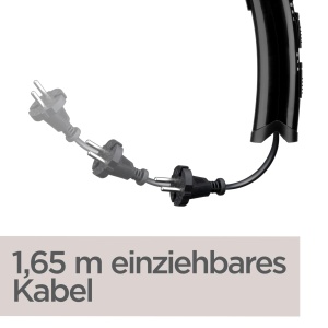 Uscator de par ionic Babyliss Cordkeeper 2000 D373E, functie unica de retragere a cablului in maner, 2000 wati negru - Img 2