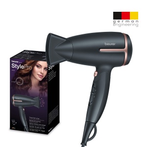 Uscator de par pliabil de calatorie Beurer HC 25 cu functie ionica, uscator de par puternic, pentru par neted si moale, ideal pentru deplasare, 1600 wati, reglare a tensiunii la nivel mondial 110-120/220-240 V - Img 6