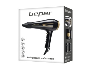 Uscator de par profesional Beper P301ASC001 AC-Motor 2200W NegruAuriu - Img 8