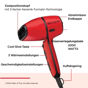 Uscator de par Revlon RVDR5320 2000W Compact Difuzor pentru bucle Tehnologie ceramica - Img 6