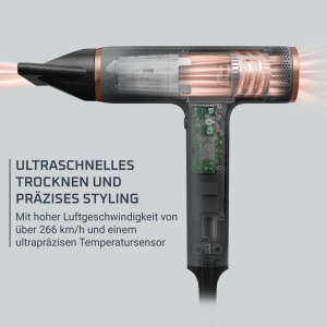 Uscator de par Rowenta Maestria Nano HY8120F0, 1700W, ultra usor, GriRose Gold - Img 3