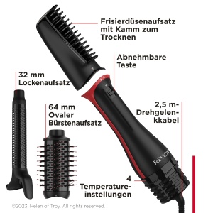 Uscator de par si Multi-Styler Revlon One-Step RVDR5333, 3-in-1, 50 mai putina caldura - Img 7