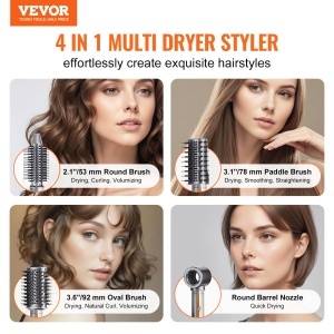 Uscator de par si styler multifunctional VEVOR 4-in-1 CT-302i 110000 RPM 1600W 4 trepte de temperatura - Img 2