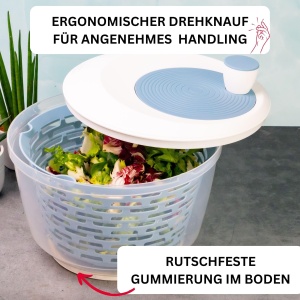 Uscator de Salate Westmark Spinderella, 4.4 l, TransparentAlbAlbastru - Img 4