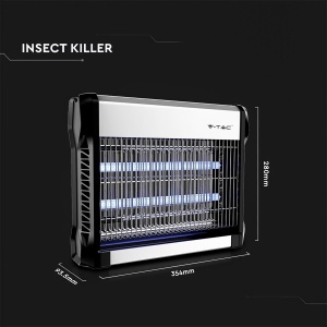 V-TAC Insect Killer Electric 16W cu o raza efectiva de actiune de 50 m2 - Design subtire - Ucigas de insecte cu lumina UV LED albastra pentru uz interior si exterior - Capcana electrica pentru tantari si insecte - Img 6