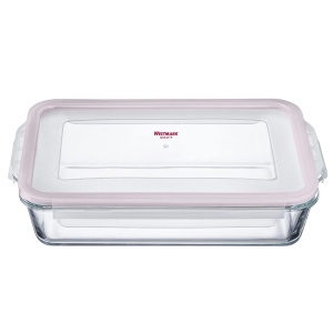 Vas de cuptor Westmark 2200 ml, transparentrosu, sticlasilikon - Img 3