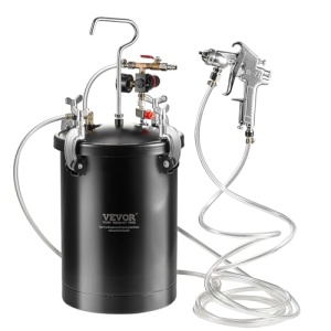 Vas sub presiune VEVOR pentru vopsea spray, vas sub presiune de 15 l, presiune reglabila de 60 psi, vas sub presiune din otel Vas de vopsea cu pistol de pulverizare, furtunuri, manometru, pentru decorarea casei, vopsire industriala - Img 10