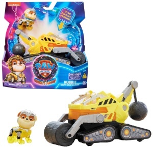 Vehicul de constructie PAW Patrol Rubble, 17 cm, cu efecte de lumina si sunet