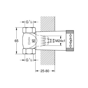 Ventil de inlocuire GROHE 12 pentru robinete incastrate, design flexibil - Img 2