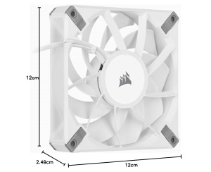 Ventilator 120mm Corsair AF120 ELITE, PWM, Alb, Silentios - Img 9