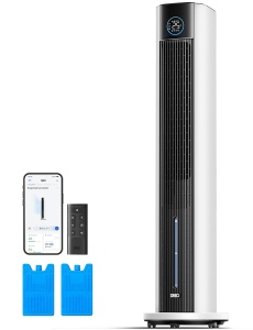 Ventilator cu turbina DREO, 110 cm, 6L, control APP, alb