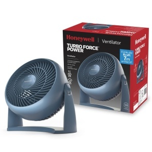 Ventilator de masa Honeywell TurboForce HT900NE4, 3 viteze, unghi reglabil 90, racire silentioasa, albastru
