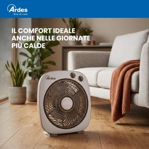 Ventilator Portabil Ardes FLOOR 26, 45W, 26 cm, Alb, cu 3 Intensitati - Img 3