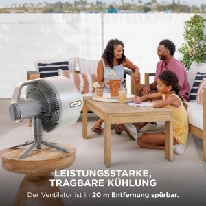 Ventilator portabil Shark FlexBreeze Pro Mist, 20 m, cu functie de pulverizare, culoare Dove - Img 3