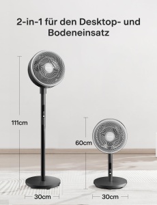 Ventilator vertical Pelonis Standventilator 3D Zirkulation telecomanda mod silentios - Img 6