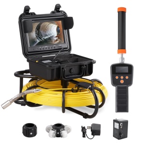VEVOR 9 Camera de inspectie 915 m Camera de teava 720P Camera de canalizare 512Hz Camera de boroscop de localizare 12V 4500mAh Baterie cu litiu 6 ore  - Img 1