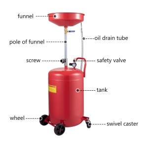 Vevor 917-02 Rezervor Ulei Uzat 75L Reglabil pe Inaltime Cu Roti pentru Mobilitate - Img 9