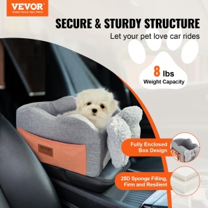 VEVOR Autositz pentru caini JBS-PCS-005 Dark Gray materiale impermeabile potrivit pentru caini mici - Img 2