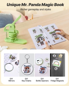 VEVOR Buttonmaschine JMB-75 Verde 75mm DIY Badge Press cu Ergonomic Grip - Img 6