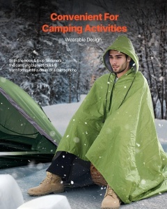 VEVOR Campingdecke SS-LYTJZ-01 2x15m Fleece Poliester Impermeabila Verde Army - Img 2