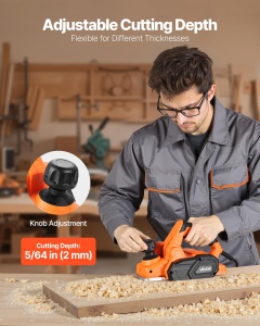 Vevor Elektrohobel 82 mm 650 W Ajustare adancime 2 lame pentru prelucrare lemn - Img 4