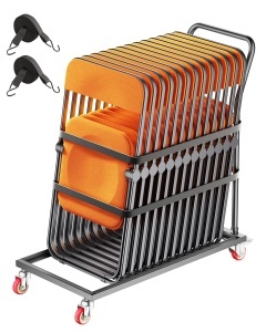 VEVOR Klappstuhlstander 136 kg Tragkraft Mattschwarz Transport Stivuitor