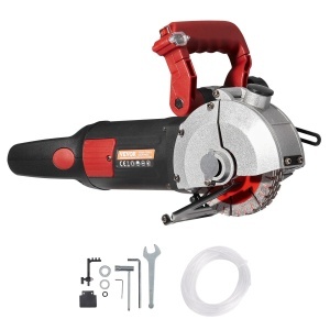 VEVOR Mașină de tăiat pereți, adâncime de tăiere de 34 mm, mașină de tăiat caneluri de perete de 2500 W, lățime de tăiere de 38 mm, mașină de canelat pereți cu 5 lame de ferăstrău, diametru de 115 mm, 6300 r/min cu raze infraroșii