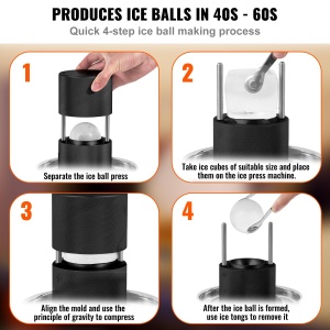 VEVOR Presa pentru Eiskugeln KH-B02-2 Aluminiu Negru Compacta - Img 3