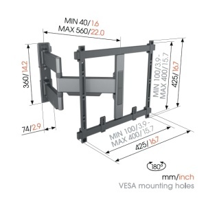 Vogels TVM 5447 Suport TV de Perete Rotativ 65 inch 180deg Max VESA 400x400 - Img 12