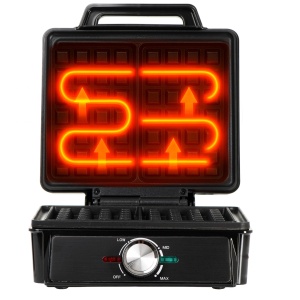 Waffle Maker ADLER AD 3088 2000W, Antiaderent, Negru - Img 2