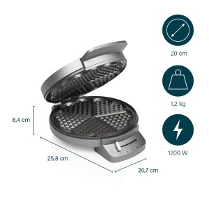 Waffle Maker Princess 132380, 1200 W, 5 Waffeln in forma de inima, Antiaderent - Img 3
