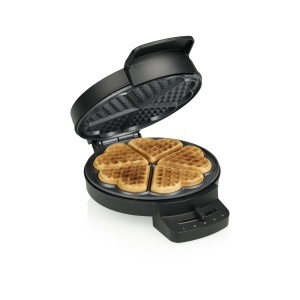 Waffle Maker Princess Deluxe, 5 Wafe in Forma de Inima, 1000 W, Design Compact