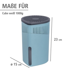 WENKO Room Dehumidifier Drop, dezumidificator reincarcabil, reduce mucegaiul si mirosurile, bloc de granule de 1 kg, turcoaz - Img 6