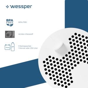 Wessper Actitex DISC Filtru Apa pentru Sticle 1L Carbon Activ BPA Free Set 2 Bucati - Img 4