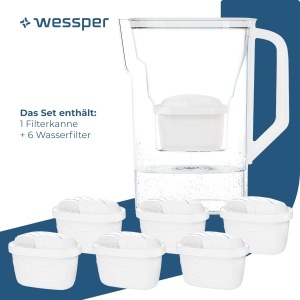 Wessper D3 Slim Aquamax Cana Filtrare Apa 27L Set cu 6 Cartuse Alb - Img 2