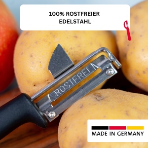 Westmark 29092270 Peeler Gallant, PP/TPE/otel inoxidabil, negru / rosu, 16,5 x 3,7 x 2 cm - Img 3