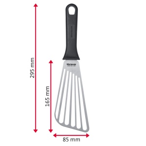Westmark Professional TurnerGrill Spatule drepte flexibile cu fante Dimensiunea lamei 85 x 165 cm Lungime 295 cm Otel inoxidabilPlastic Master Line Ne - Img 3